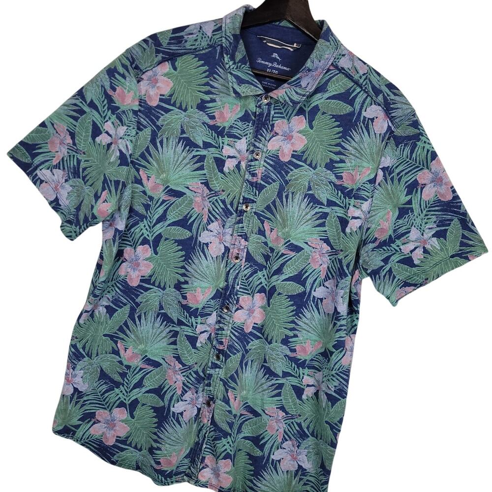 Tommy Bahama Men's Hawaiian Floral Button-Up Shirt Sz XL Resortwear Island Vibes